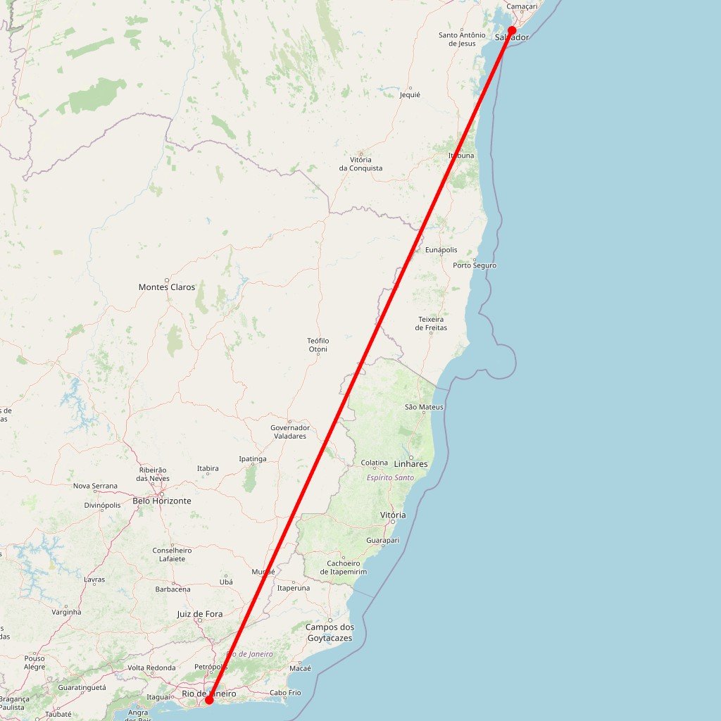 Carte de l'itinéraire du circuit Best of Brazil ! en Brésil