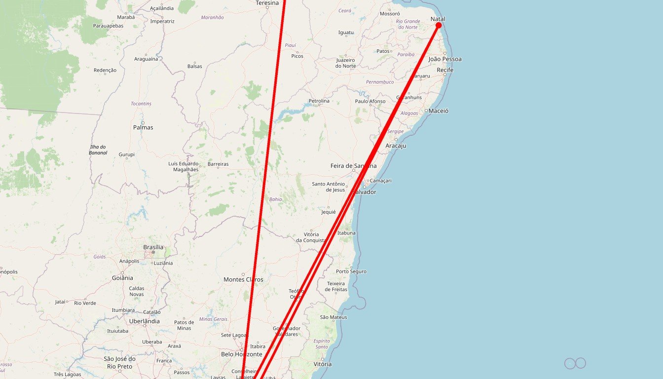 Carte de l'itinéraire du circuit Circuit On vous accueille à bras ouverts ! en Brésil