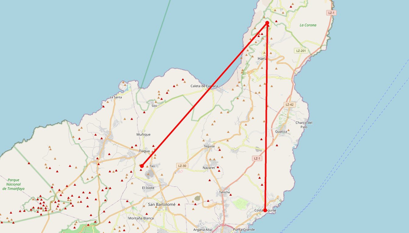 Carte de l'itinéraire du circuit Circuit Canaries en Espagne