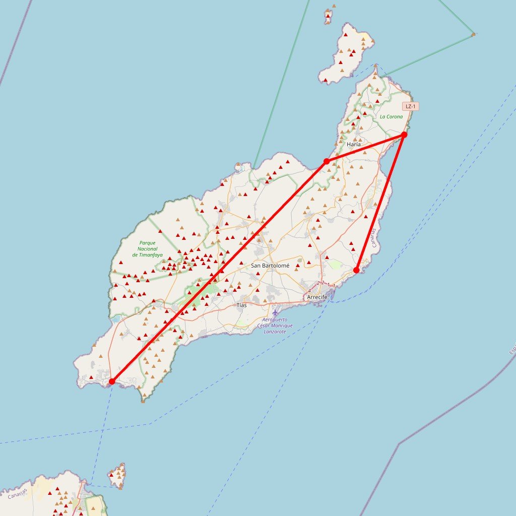 Carte de l'itinéraire du circuit Canaries en famille en Espagne