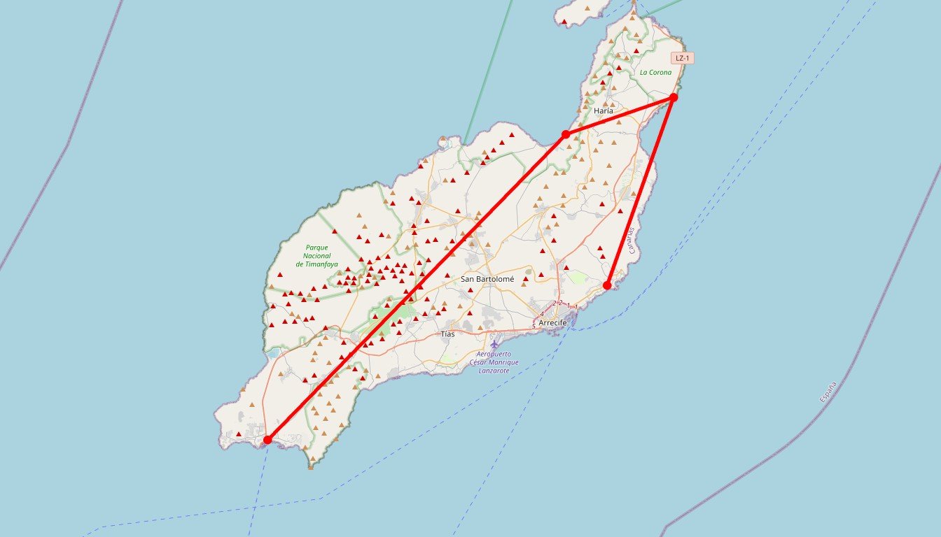 Carte de l'itinéraire du circuit Circuit Canaries en famille en Espagne