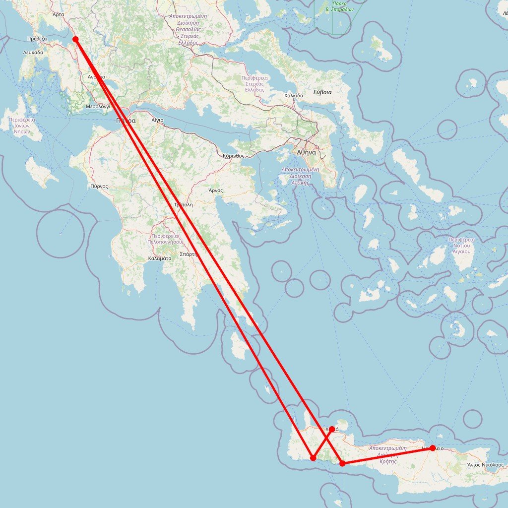 Carte de l'itinéraire du circuit Nom de Zeus, quelle île ! en Grèce