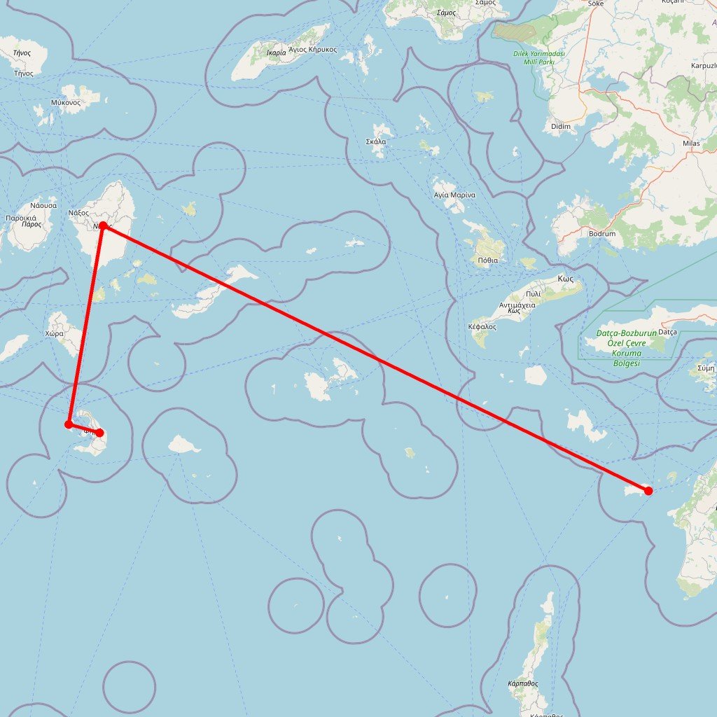 Carte de l'itinéraire du circuit Grande bleue et maisons blanches en Grèce