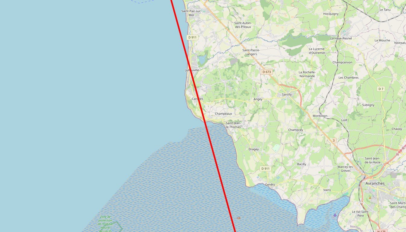 Carte de l'itinéraire du circuit Circuit Réveillon au Mont Saint-Michel ! en France