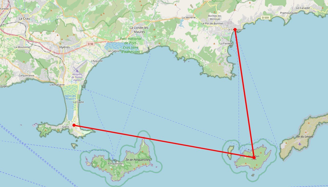 Carte de l'itinéraire du circuit Circuit On dirait les Maldives ! en France