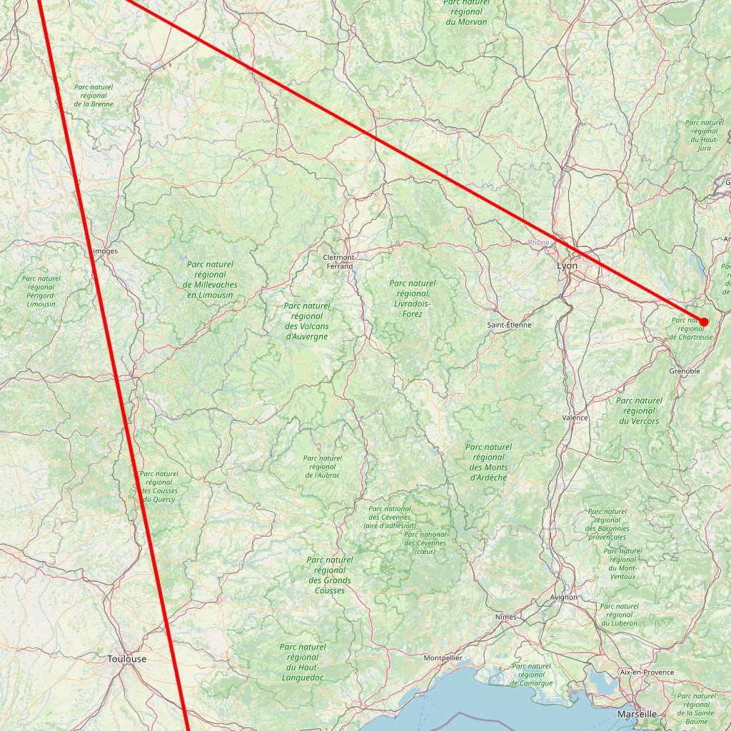 Carte de l'itinéraire du circuit En vadrouille avec mon âne en Chartreuse en France
