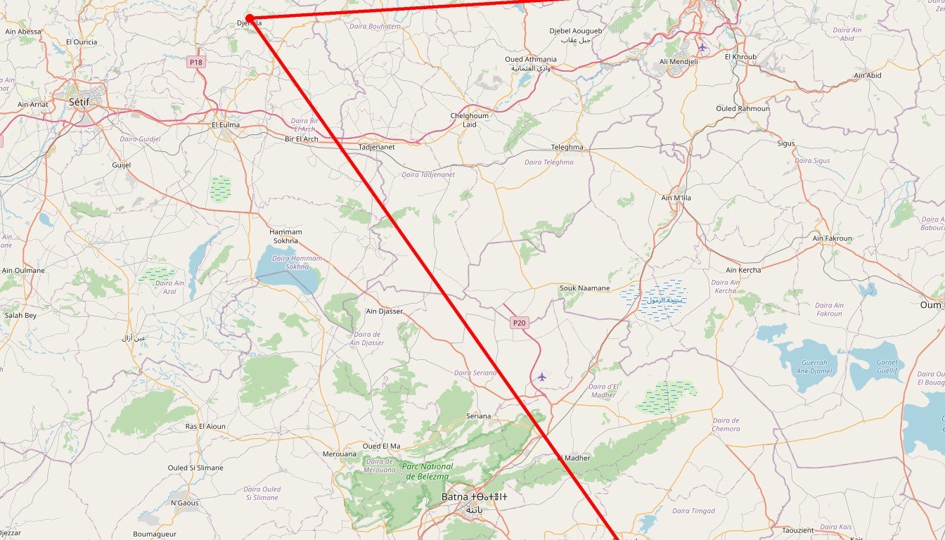 Carte de l'itinéraire du circuit Circuit Constantine et ruines romaines Timgad, Djemila en Algérie