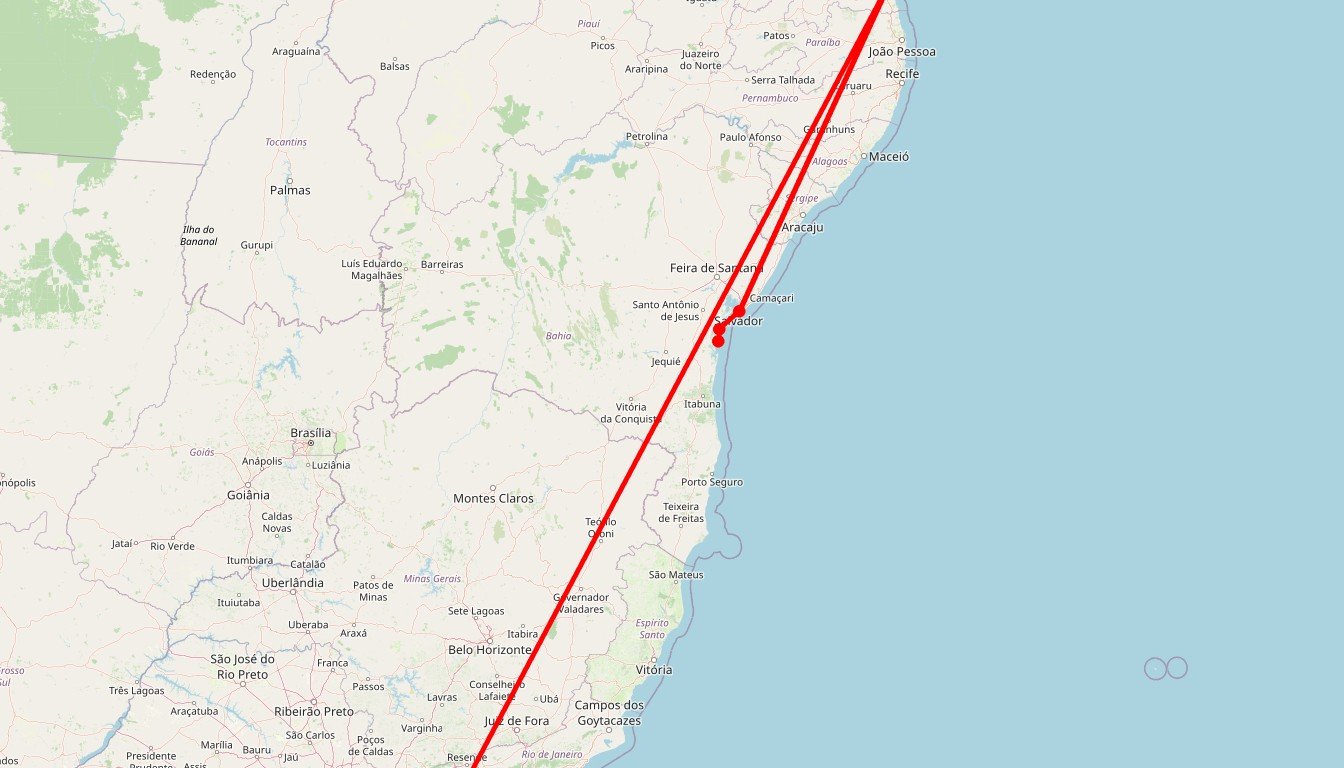 Carte de l'itinéraire du circuit Circuit Brésil en 22 jours: Rio de Janeiro, Paraty, Salvador et l’île de Boipeba – immersion complète en Brésil
