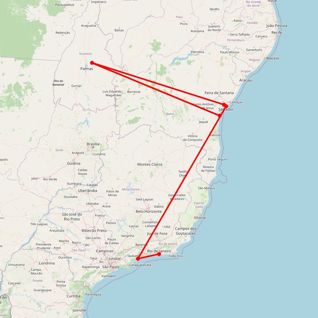 Carte de l'itinéraire du circuit Iguaçu & Tropicália : circuit brésilien en petit groupe en Brésil