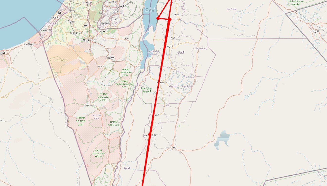 Carte de l'itinéraire du circuit Circuit sur la Route des Rois en Jordanie : Pétra, Wadi Rum, Madaba et Mer Morte, séjours d’exception en Jordanie