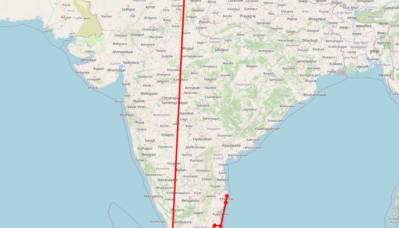 Carte de l'itinéraire du circuit Circuit Inde-scriptible aventure en Inde