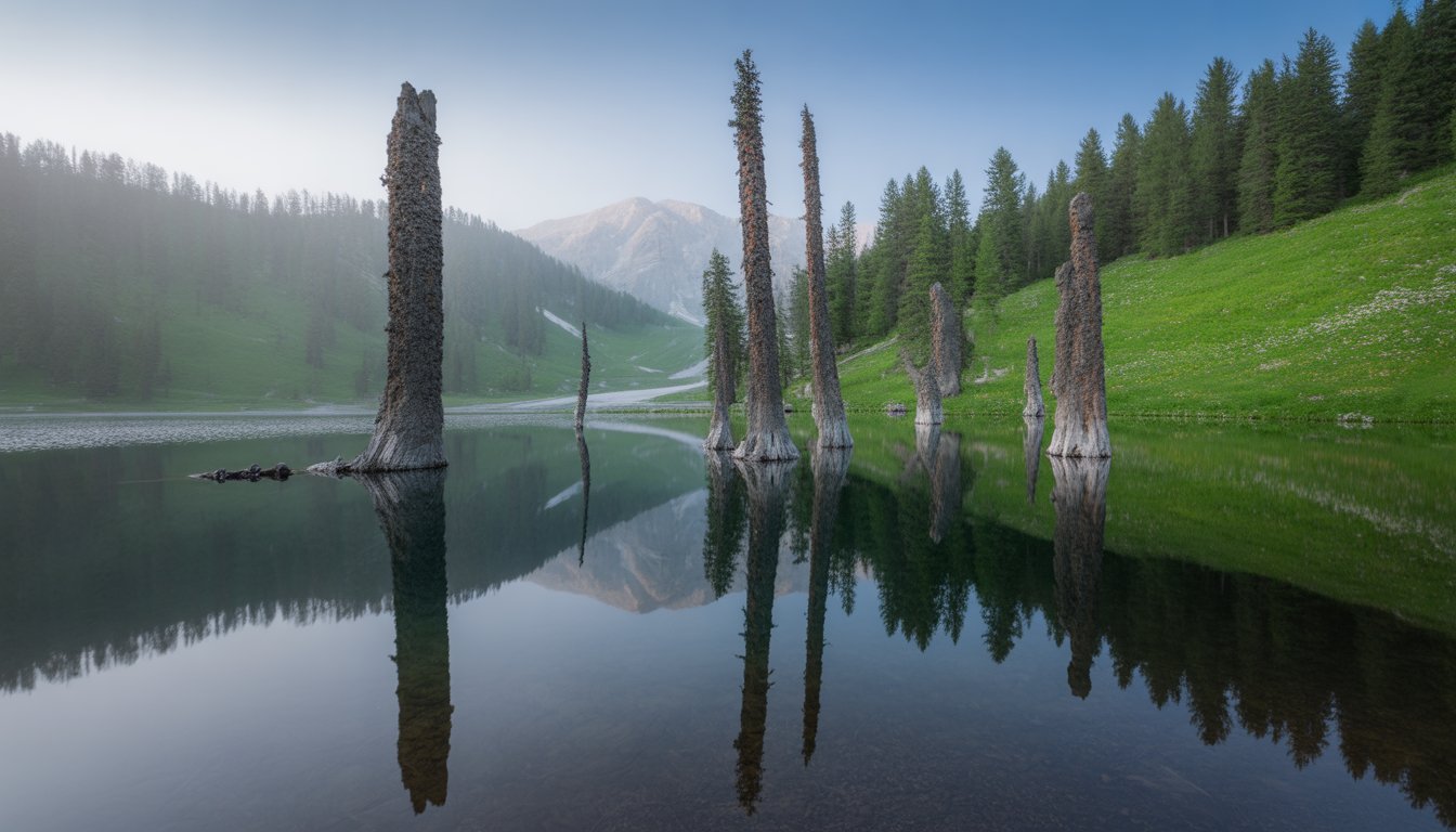 Lac Kaindy en Kazakhstan - Photo