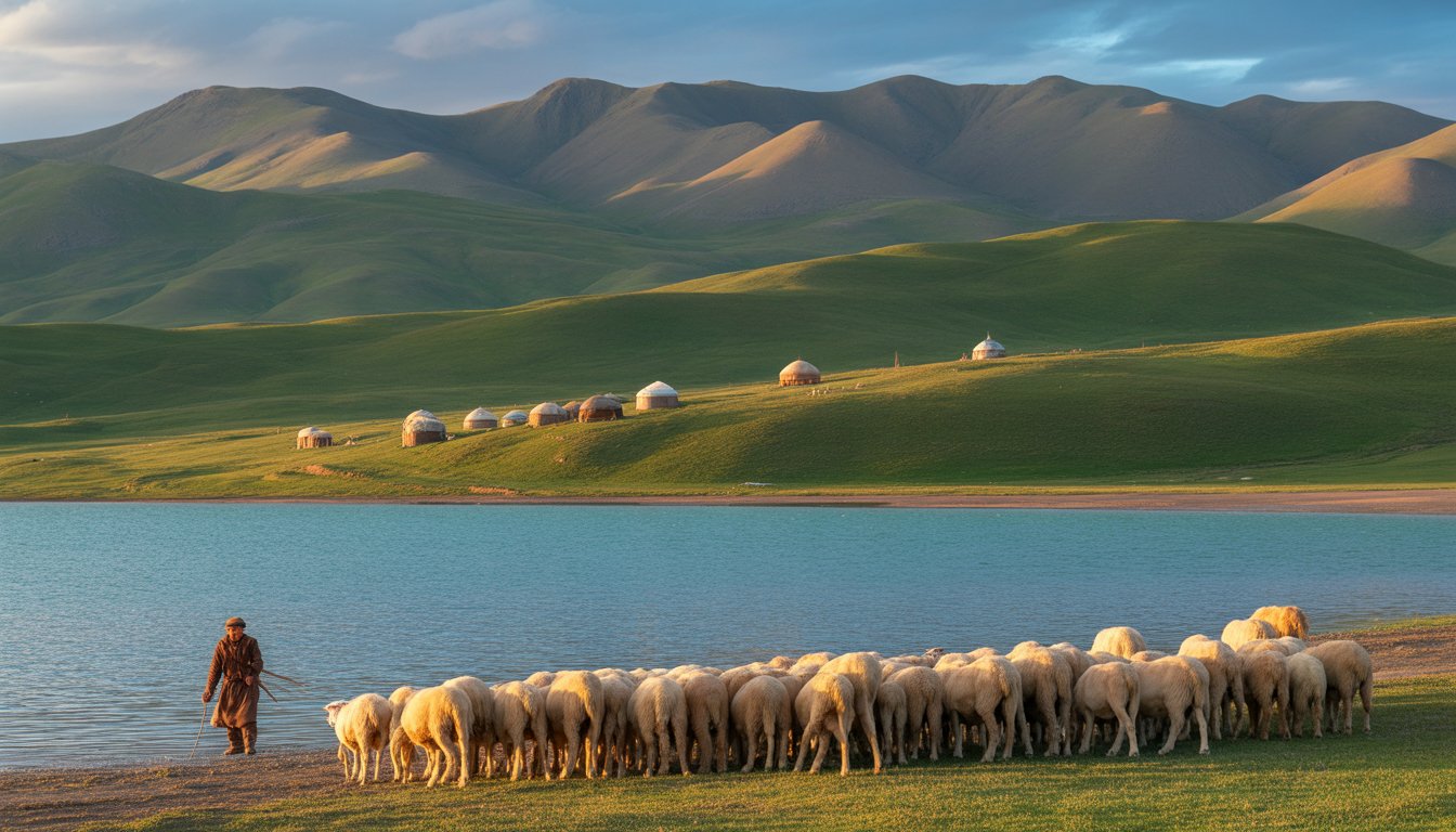 Lac Song-Kol en Kirghizistan - Photo