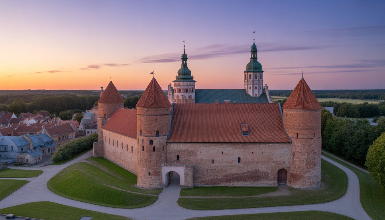 Cēsis (château médiéval et vieille ville) en Lettonie - Photo