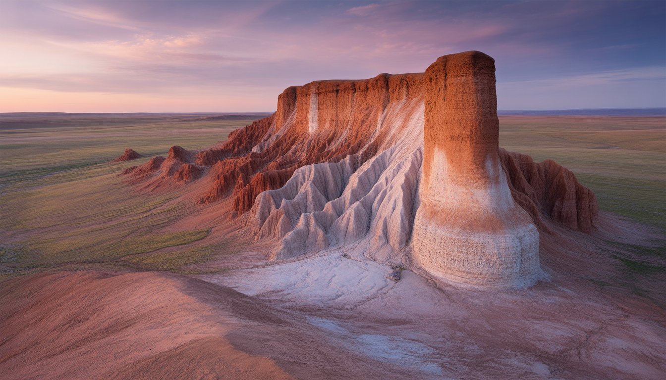 Falaises de feu (Bayanzag / Flaming Cliffs) en Mongolie - Photo