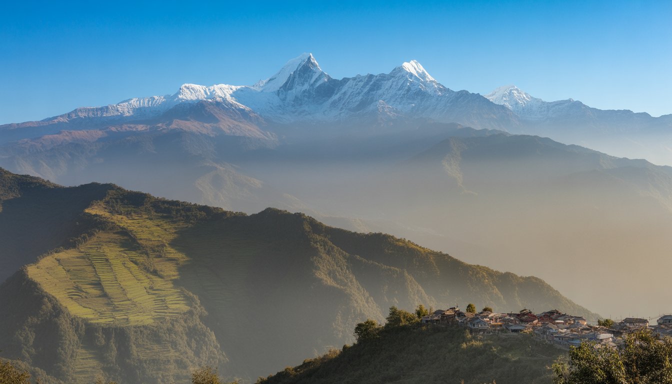 Sarangkot (point de vue) en Népal - Photo