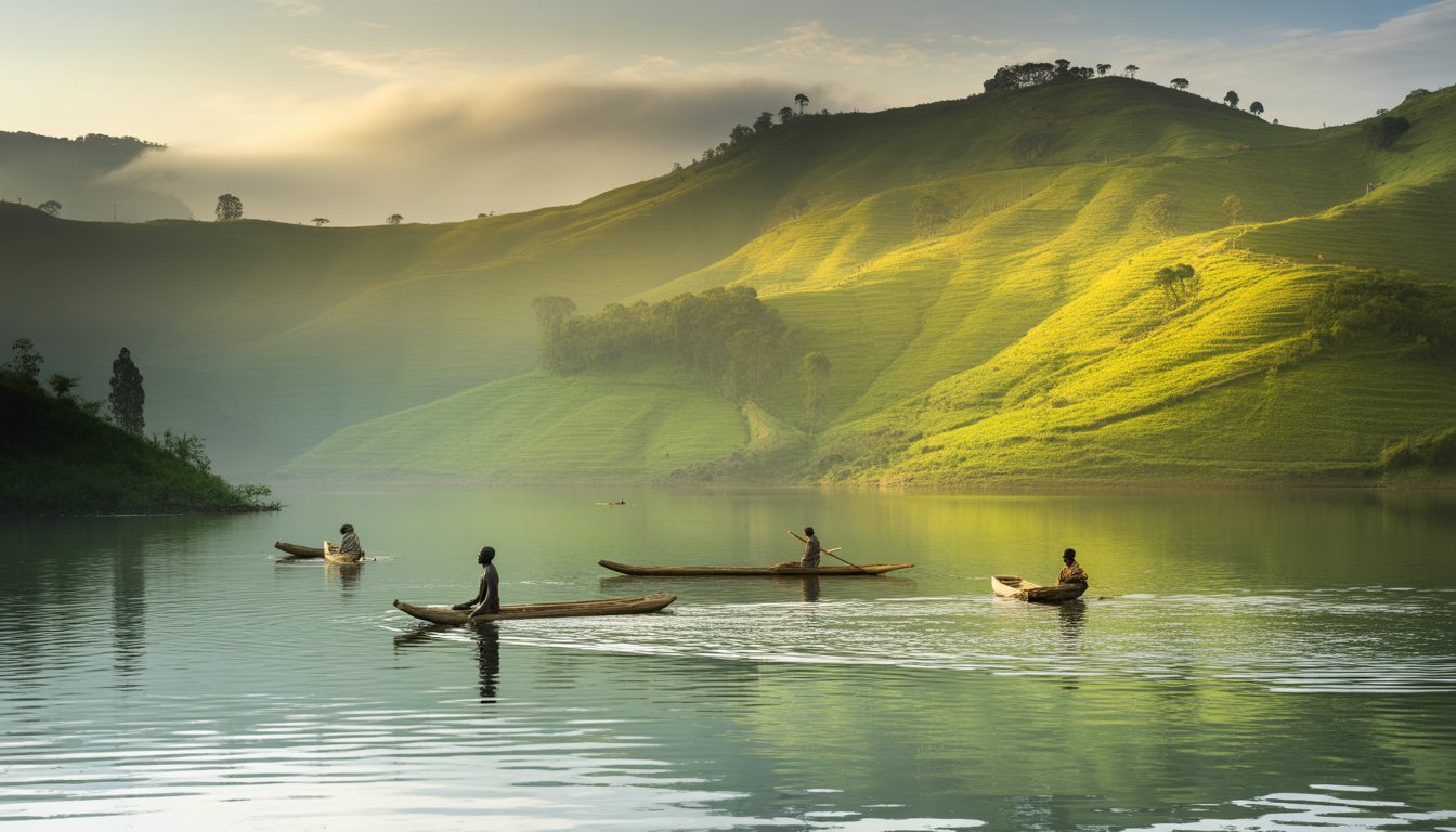 Lake Bunyonyi en Ouganda - Photo