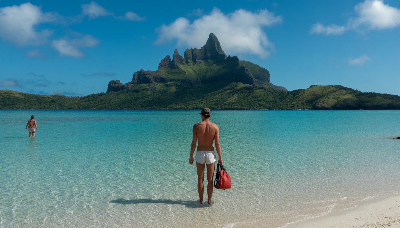 Plage de Matira (Bora-Bora) en Polynésie française - Photo
