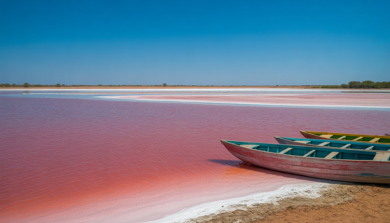 Lac Rose (Lac Retba) en Sénégal - Photo