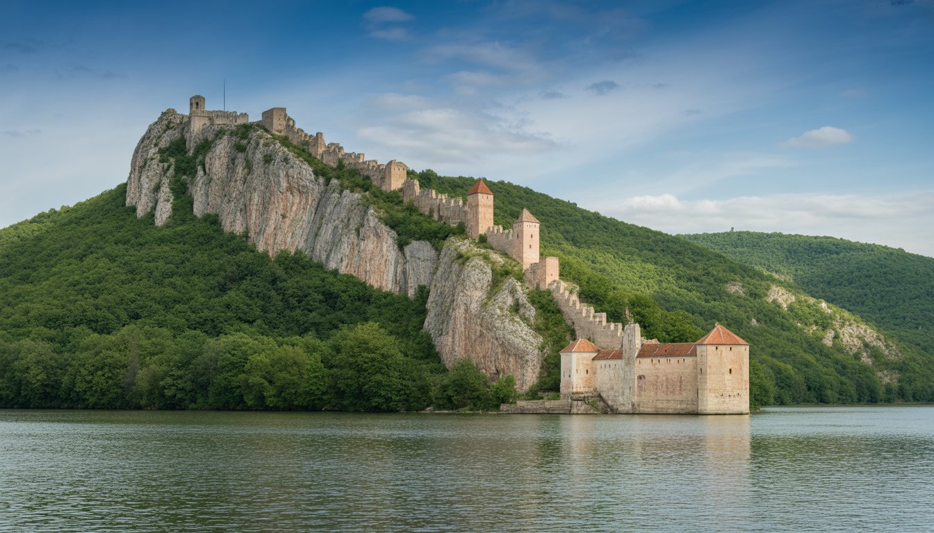 Parc national du Đerdap (Gorges du Danube) et forteresse de Golubac en Serbie - Photo
