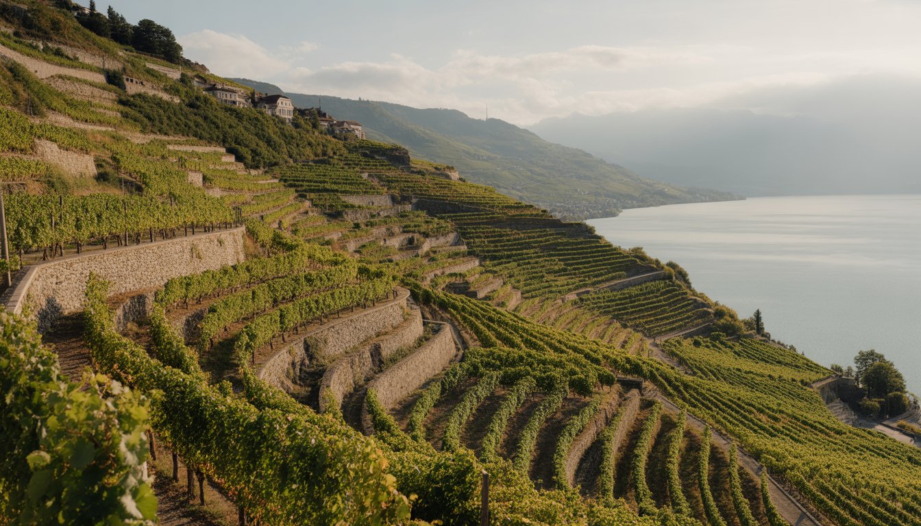 Lavaux, vignobles en terrasses en Suisse - Photo