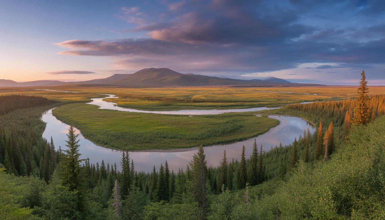 Aurores boréales à Fairbanks et Chena en Alaska - Photo