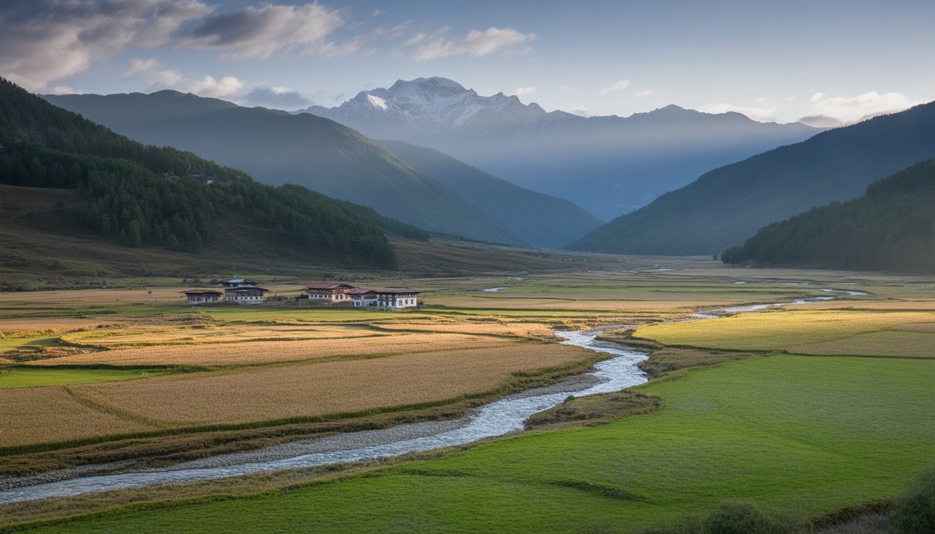 Vallée de Phobjikha (Gangtey) en Bhoutan - Photo
