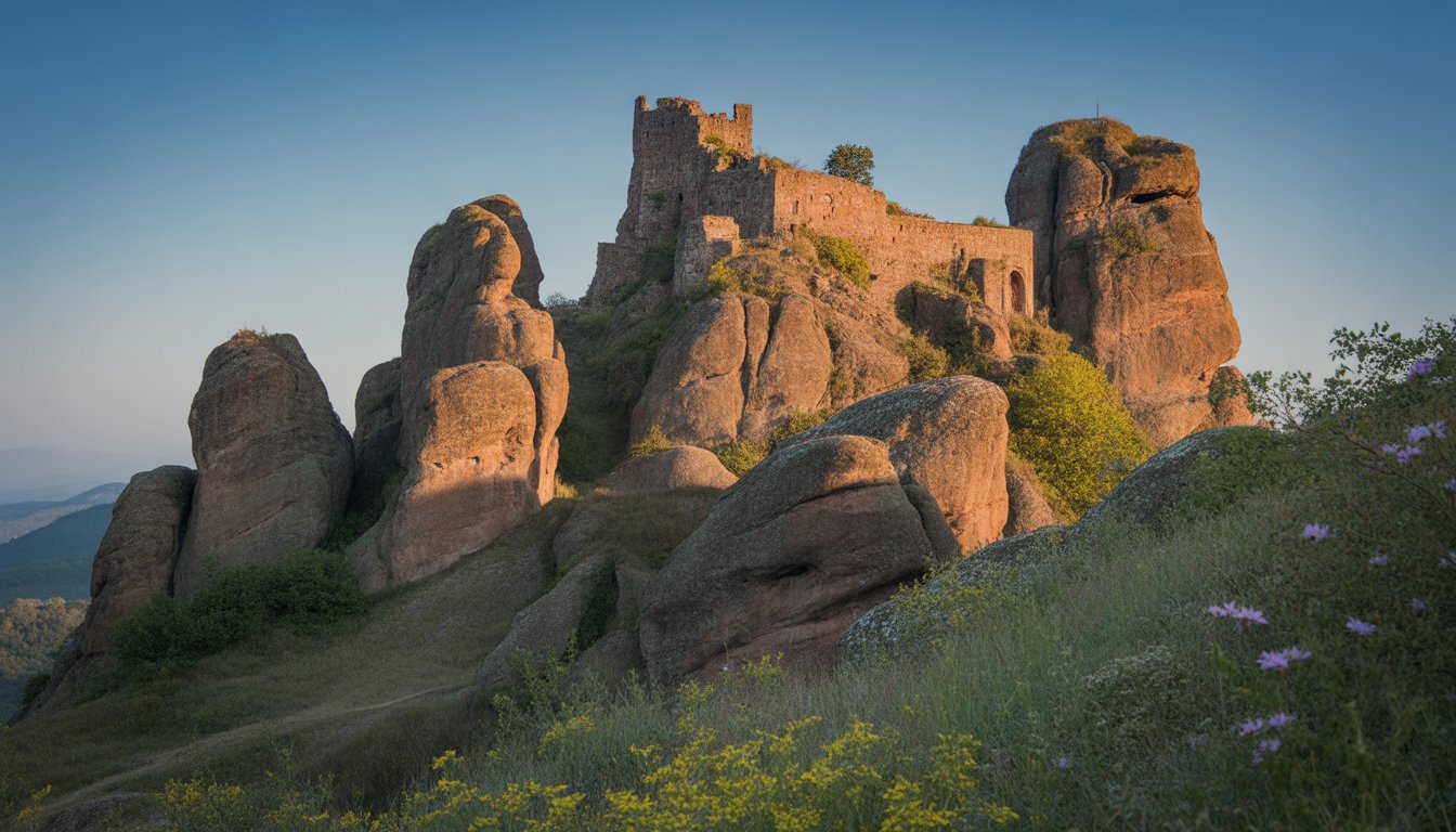 Rochers et forteresse de Belogradchik en Bulgarie - Photo