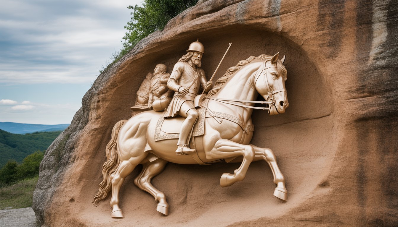 Relief rupestre du Cavalier de Madara (Madara Rider) en Bulgarie - Photo