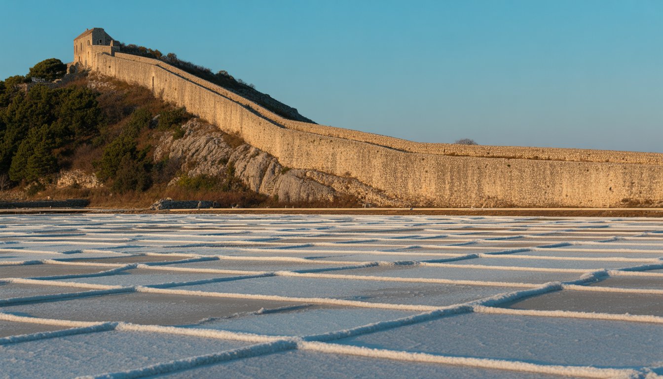 Remparts de Ston et salines en Croatie - Photo