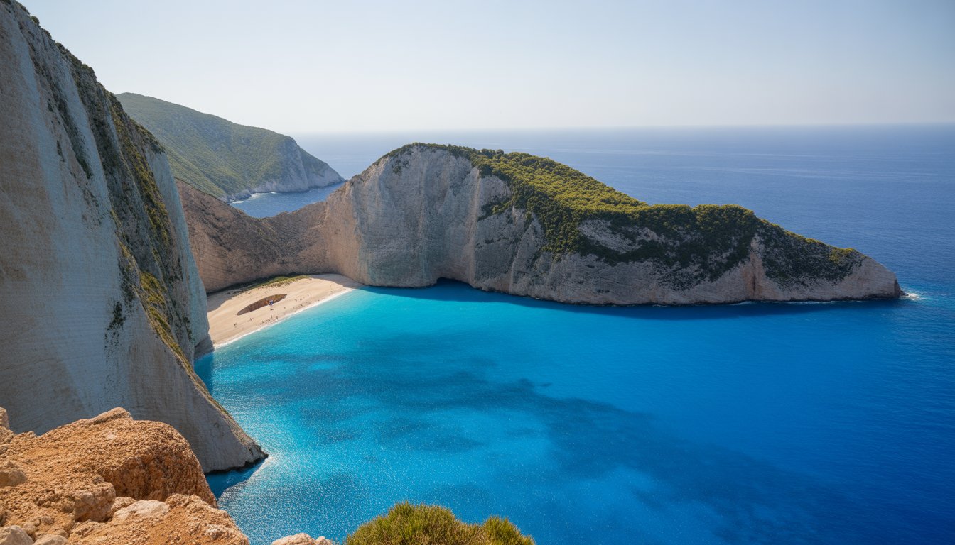 Plage du Navagio (Baie du Naufrage), Zakynthos en Grèce - Photo