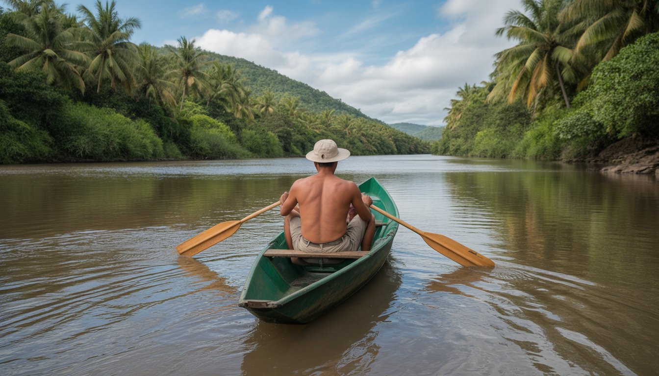 Excursion en pirogue sur le fleuve Maroni en Guyane - Photo