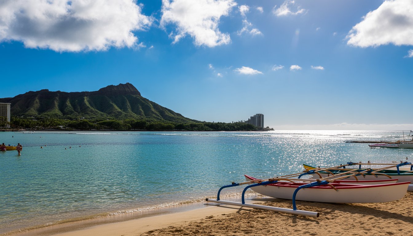 Waikiki Beach en Hawaï - Photo