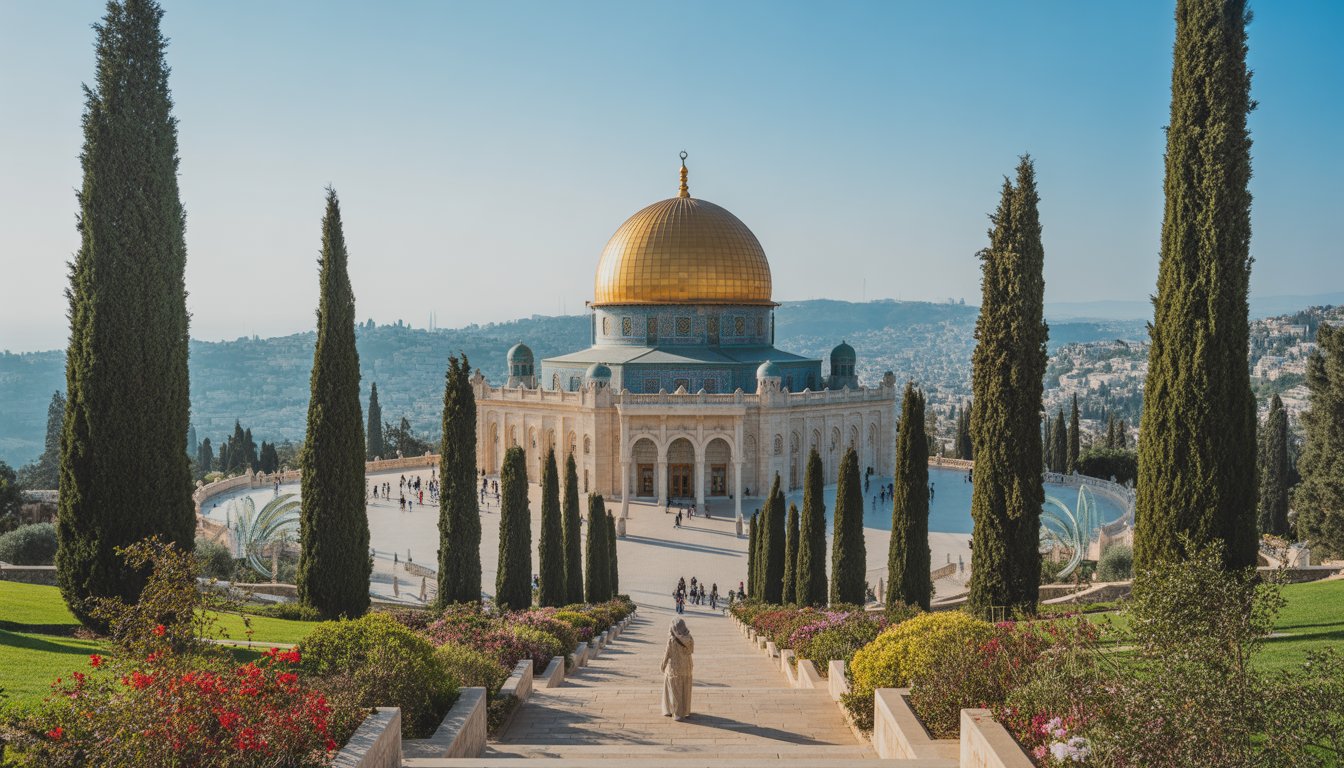 Jardins baha'is et sanctuaire du Bab (Haïfa) en Israël - Photo