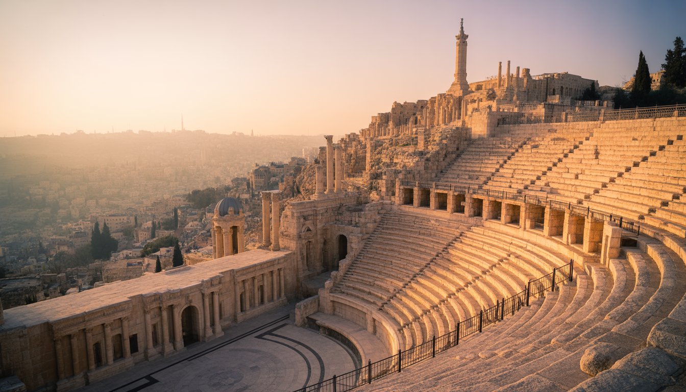Amman (Citadelle et Théâtre romain) en Jordanie - Photo